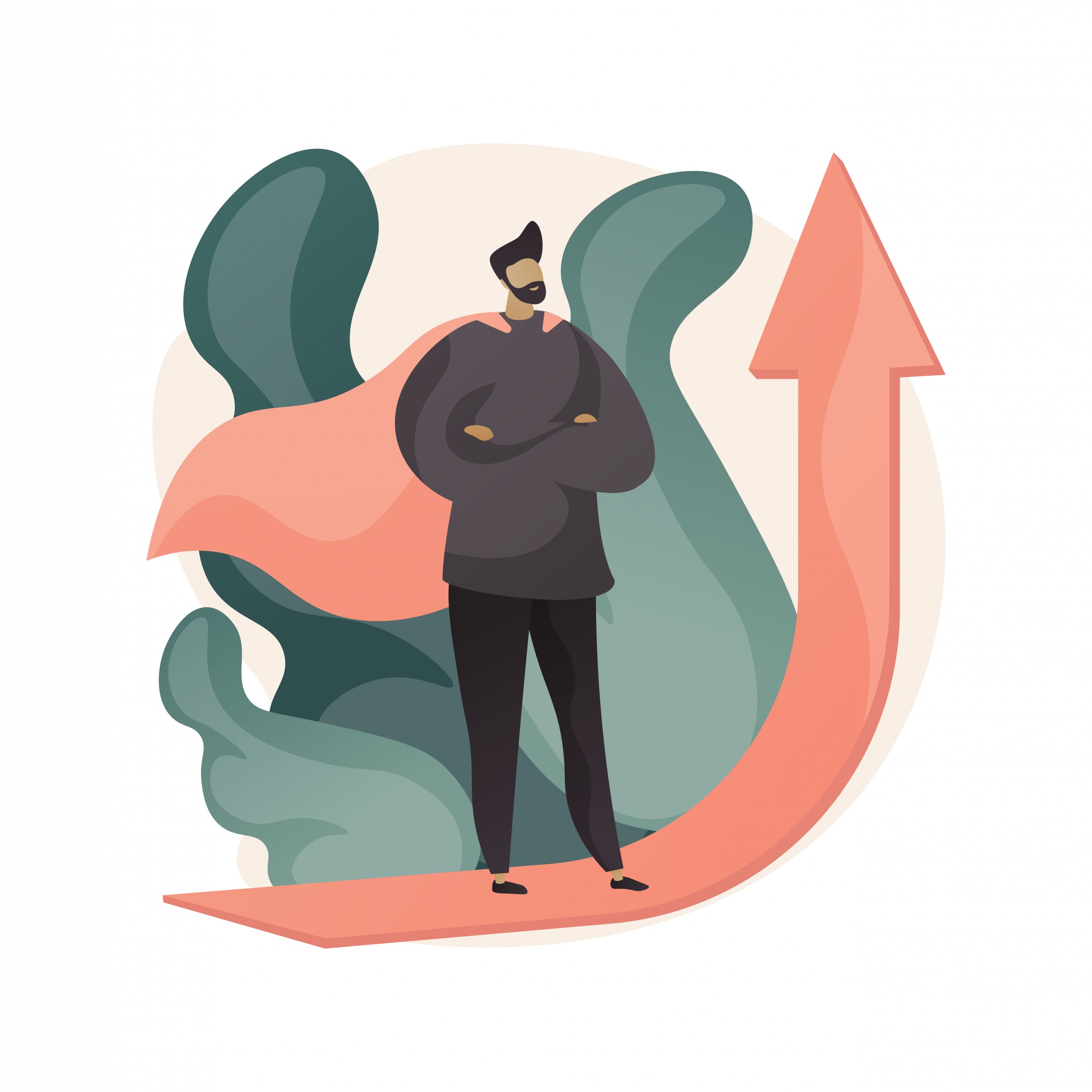 Motivation abstract concept vector illustration. Inspirational quote, strong motivation, focused on success, positive mindset, business achievement, get motivated, coaching abstract metaphor.