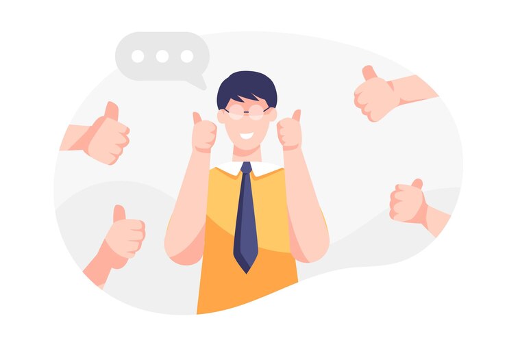 young-businessman-was-admired-from-anypeople-with-thump-up-business-successful-concept-cartoon-character-vector-illustration_1150-56247