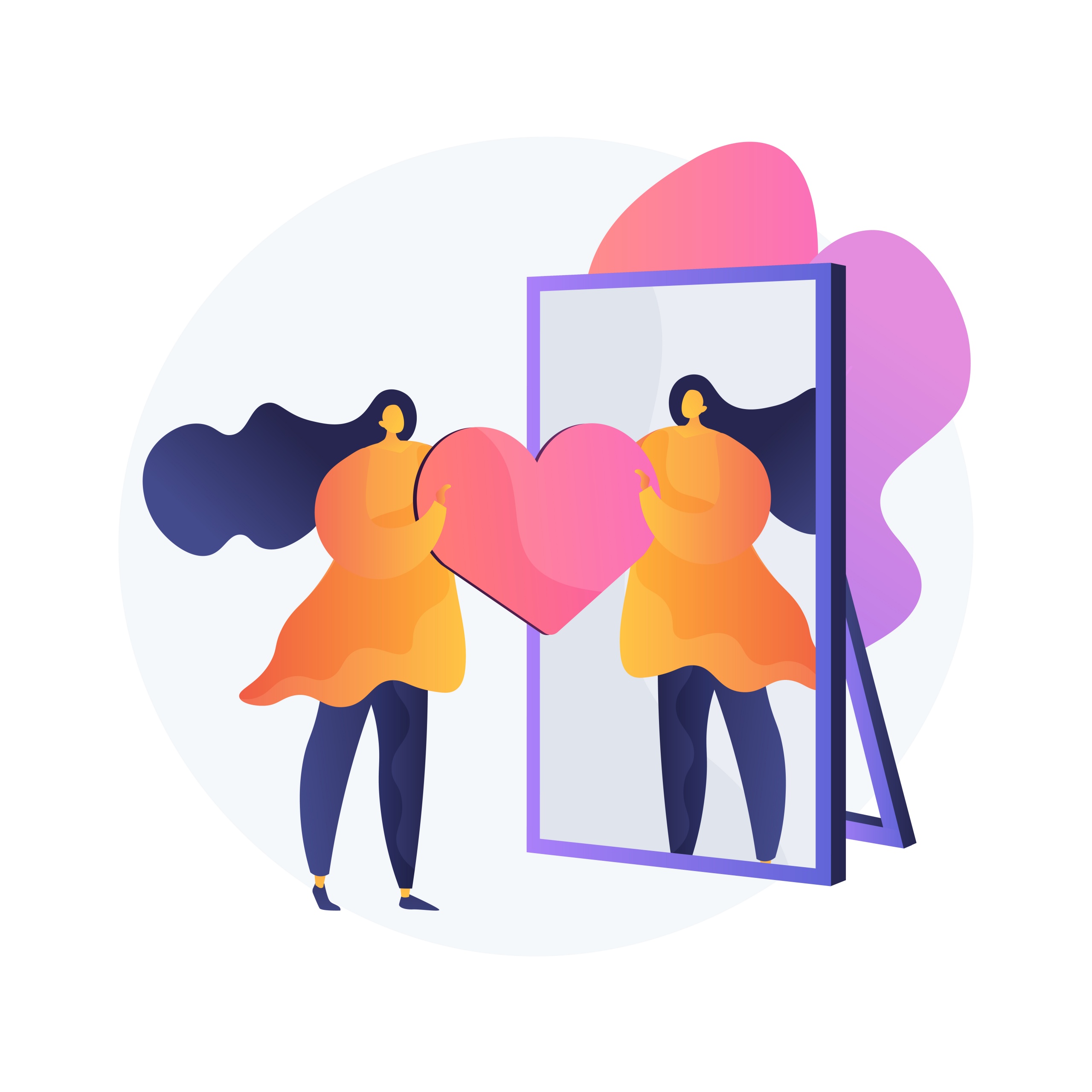 Self-image abstract concept vector illustration. Positive self-image, personal portrait, social role, mental picture, personality trait, individual psychology, perception abstract metaphor.